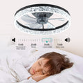 Ceiling Fan With Lights Dimmable Led Black Aluminium Iron