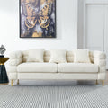 81 Inch Oversized 3 Seater Sectional Sofa, Living Room Comfort Fabric Sectional Sofa Deep Seating Sectional Sofa, Soft Sitting With 3 Pillows For Living Room,Bedroom,White Teddy Ivory W834S00036