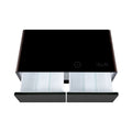 Modern Smart Coffee Table With Built In Fridge, Bluetooth Speaker, Wireless Charging Module, Touch Control Panel, Power Socket, Usb Interface, Outlet Protection, Atmosphere Light, And More, Brown Black Brown Built In Outlets Or Usb Primary Living Space