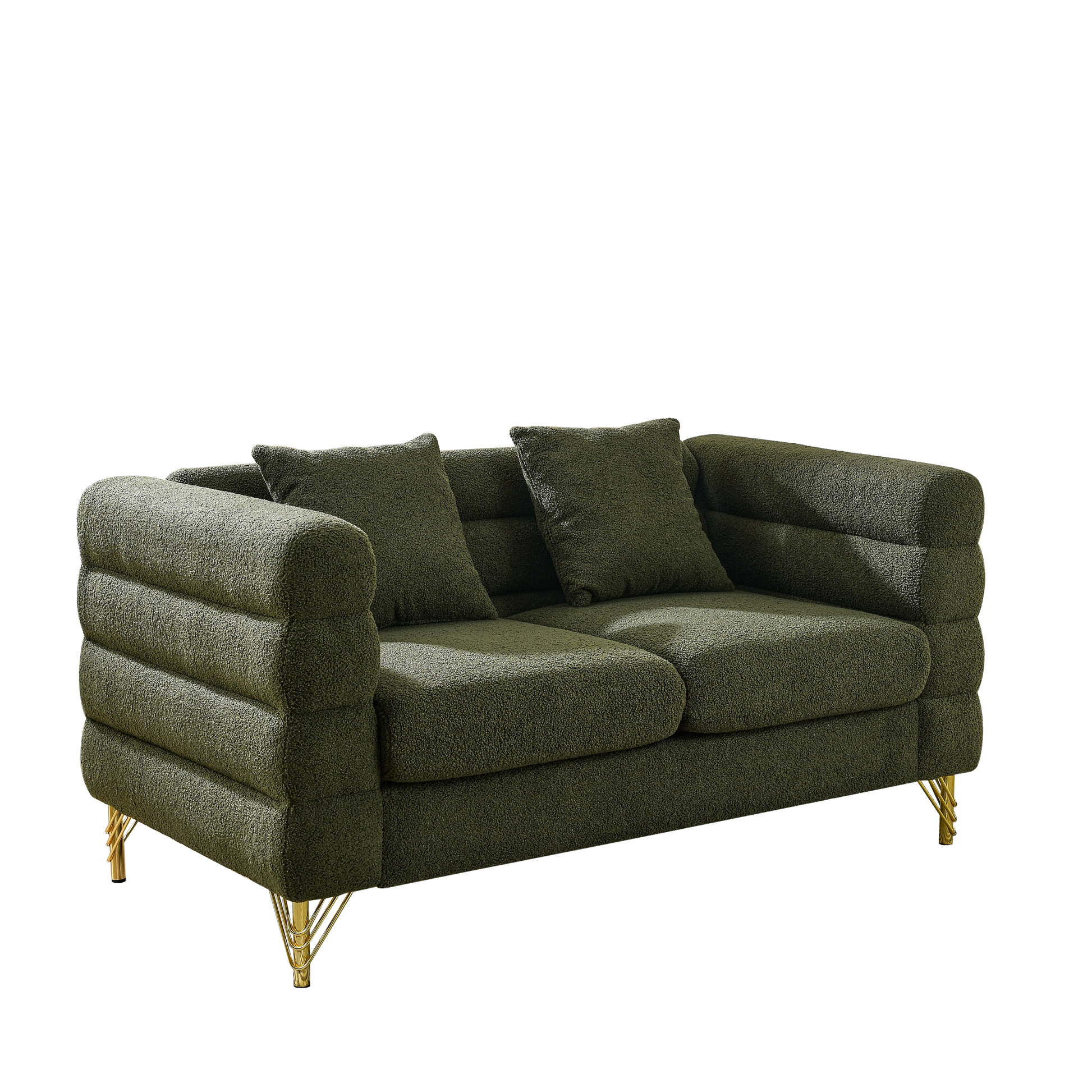 3 Seater 2 Seater Combination Sofa.Green Teddy Green Primary Living Space American Design Foam Fabric