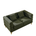 60Inch Oversized 2 Seater Sectional Sofa, Living Room Comfort Fabric Sectional Sofa Deep Seating Sectional Sofa, Soft Sitting With 2 Pillows For Living Room, Bedroom, Office, Green Teddy W834S00032 Green Primary Living Space American Design Foam Fabric 2