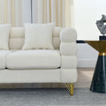 81 Inch Oversized 3 Seater Sectional Sofa, Living Room Comfort Fabric Sectional Sofa Deep Seating Sectional Sofa, Soft Sitting With 3 Pillows For Living Room,Bedroom,White Teddy Ivory W834S00036