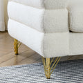 81 Inch Oversized 3 Seater Sectional Sofa, Living Room Comfort Fabric Sectional Sofa Deep Seating Sectional Sofa, Soft Sitting With 3 Pillows For Living Room,Bedroom,White Teddy Ivory W834S00036