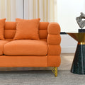 60Inch Oversized 2 Seater Sectional Sofa, Living Room Comfort Fabric Sectional Sofa Deep Seating Sectional Sofa, Soft Sitting With 2 Pillows For Living Room,Bedroom,Office,Orange Teddy W834S00031 Orange Primary Living Space American Design Foam Fabric 2
