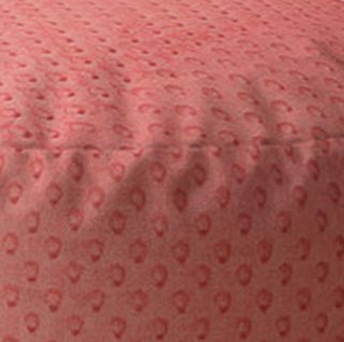 Indoor Minky Dimple Dot Plush Coral Round Zipper Pouf Stuffed Extra Beads Included 24In Dia X 20In Tall Coral Polyester