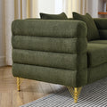 60Inch Oversized 2 Seater Sectional Sofa, Living Room Comfort Fabric Sectional Sofa Deep Seating Sectional Sofa, Soft Sitting With 2 Pillows For Living Room, Bedroom, Office, Green Teddy W834S00032 Green Primary Living Space American Design Foam Fabric 2