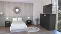 3 Piece Bedroom Set, Milano Double Door Cabinet Dresser 2 Salento Nightstands, Black Full Black 3 Piece Set Particle Board Particle Board