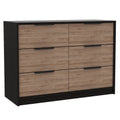2 Piece Bedroom Set, Egeo 4 Drawer Dresser Omaha Nightstand, Black Pine Black Particle Board Particle Board