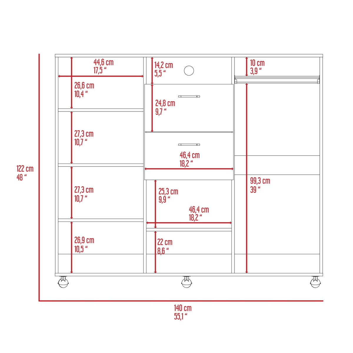 3 Piece Bedroom Set, Milano Double Door Cabinet Dresser 2 Omaha Nightstands, Black Black Particle Board Particle Board
