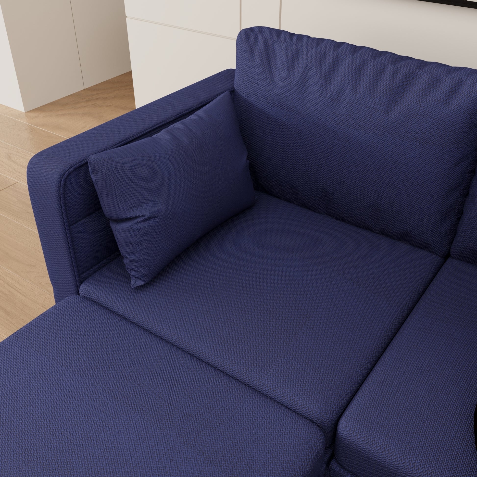 United We Win Modular Sectional Sofa U Shaped Modular Couch With Reversible Chaise Modular Sofa Sectional Couch With Storage Seats Navy Linen