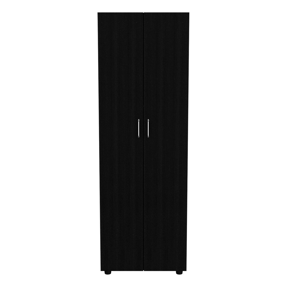 Armoire Organiser 70.8"H, Two Shelves, Rod, Double Door Cabinet Armoire, Black Black Particle Board Particle Board