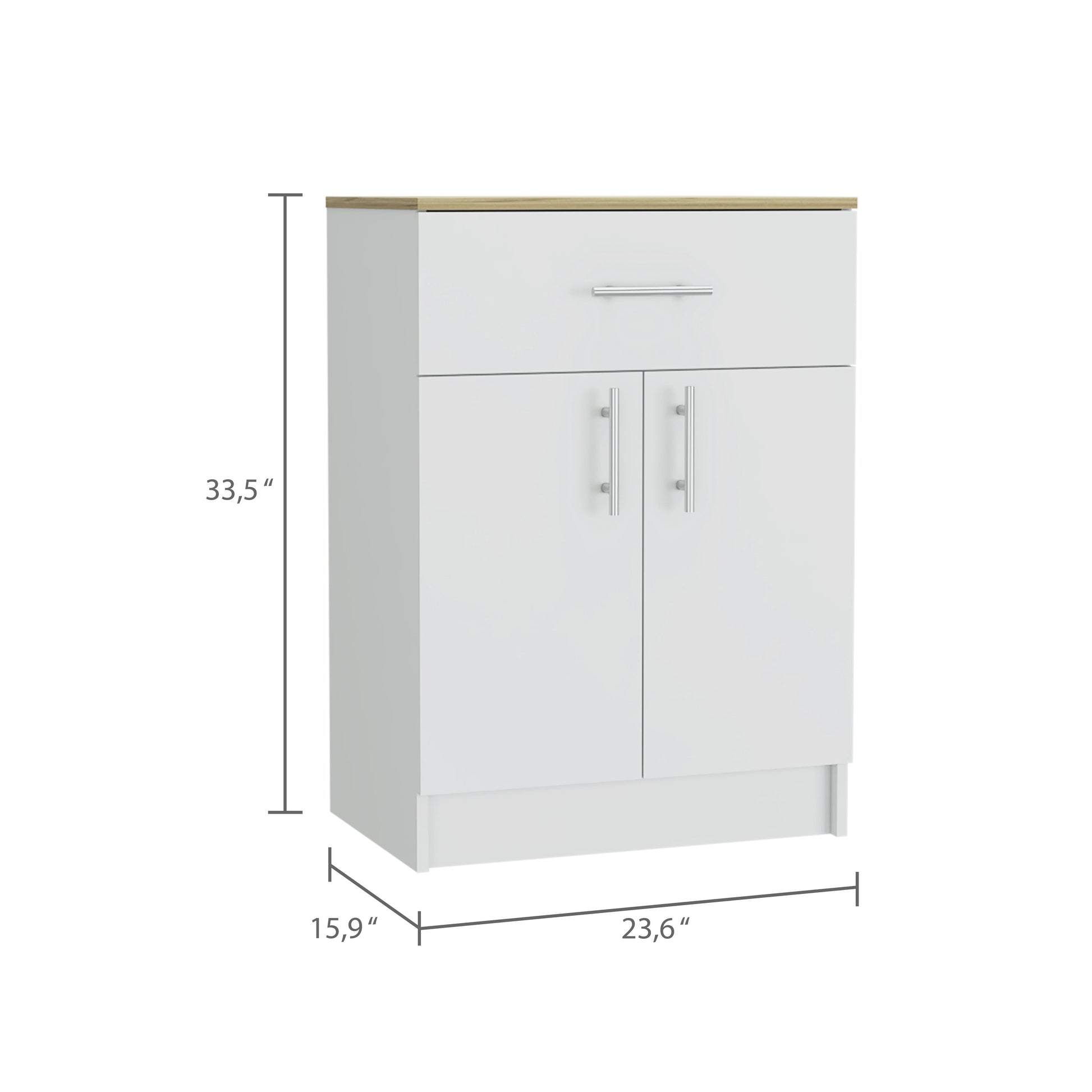 2 Piece Kitchen Set, Kitchen Island Table Pantry Cabinet, White Light Oak White Particle Board Particle Board
