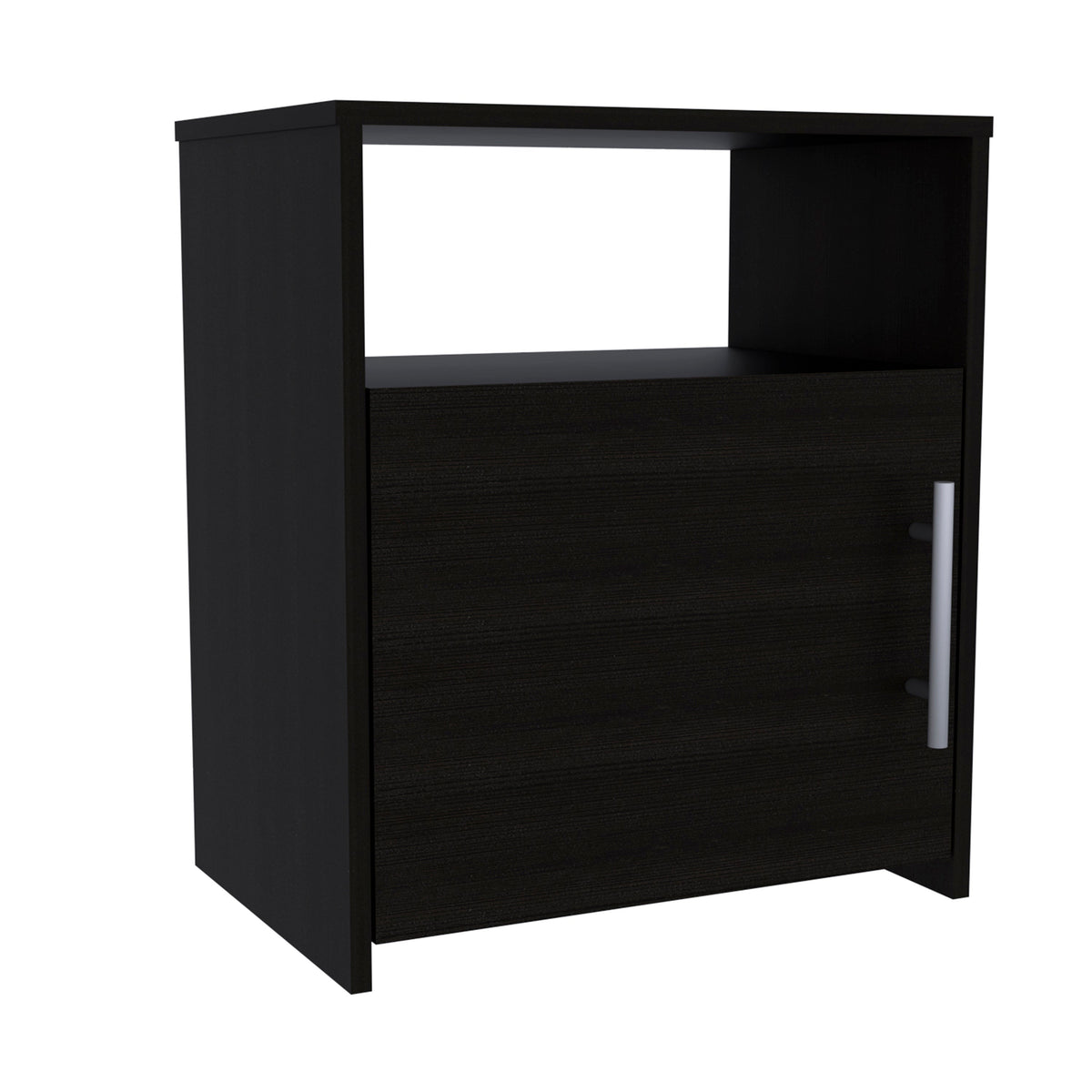 2 Piece Bedroom Set, Egeo 4 Drawer Dresser Omaha Nightstand, Black Pine Black Particle Board Particle Board