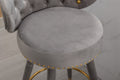 Coolmore Counter Height Bar Stools Set Of 2 For Kitchen Counter Solid Wood Legs With A Fixed Height Of 360 Degrees Gray Velvet