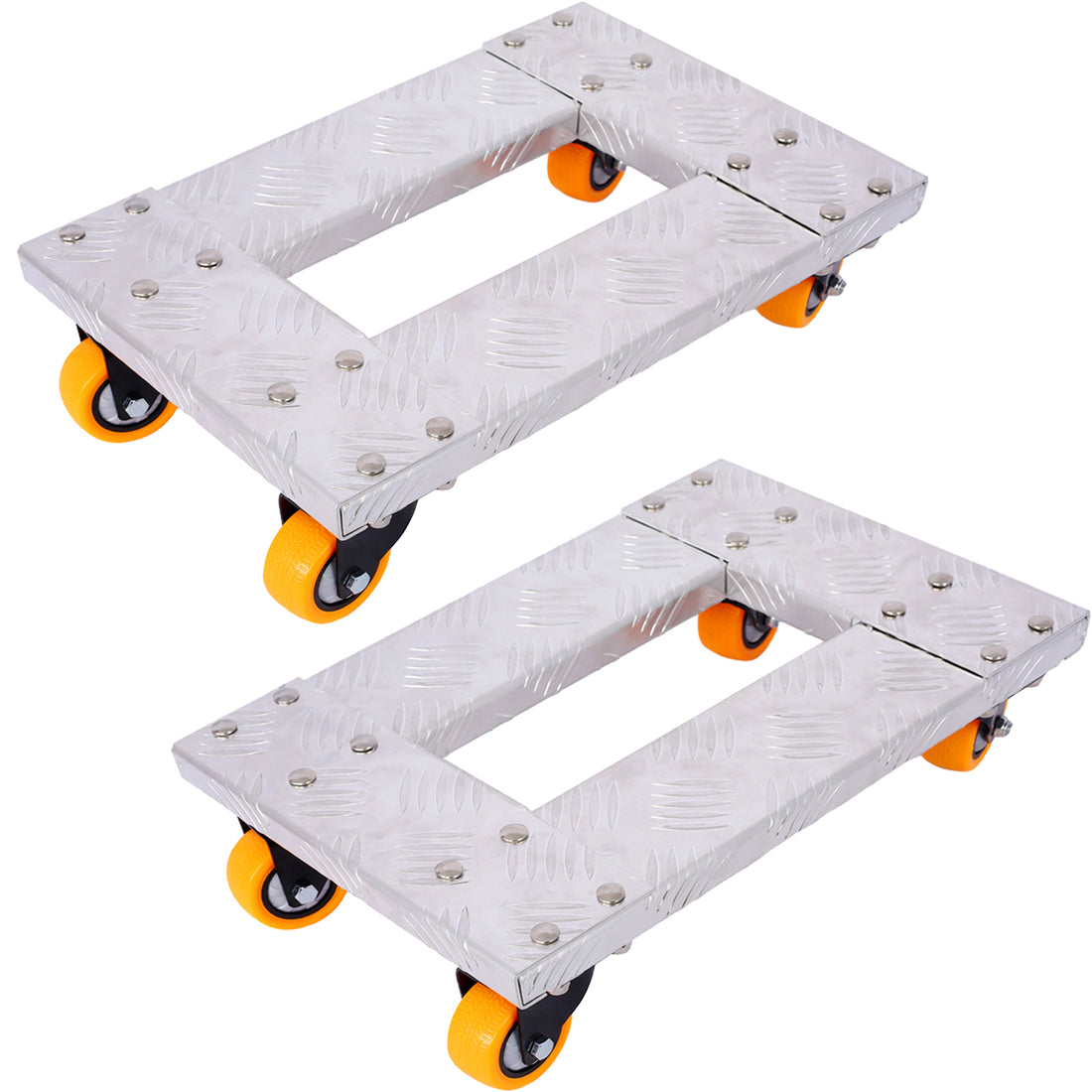 Movers Dolly Heavy Duty Furniture Dolly Trolley Cart 18''X12'' Aluminum Frame With 3'' Tpu Professional Casters With Brake Option 2Pcs Set Silver Aluminium Alloy