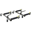 Set Of 2 Wheel Dolly Car Skates Vehicle Positioning Hydraulic Tire Jack Ratcheting Foot Pedal Lift Hydraulic Car Wheel Dolly, 1,250Lbs Gray Aluminum