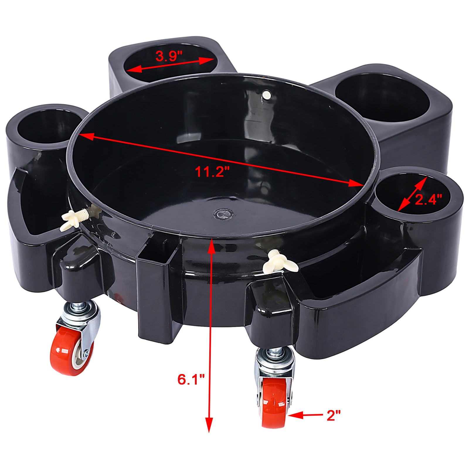 Bucket Dolly 5 Gallon Rolling Bucket Dolly With 5 Rolling Swivel Casters,Removable Bucket Dolly For Car Wash Professional Detailing For Car Washing Detailing Smoother Maneuvering Black Plastic
