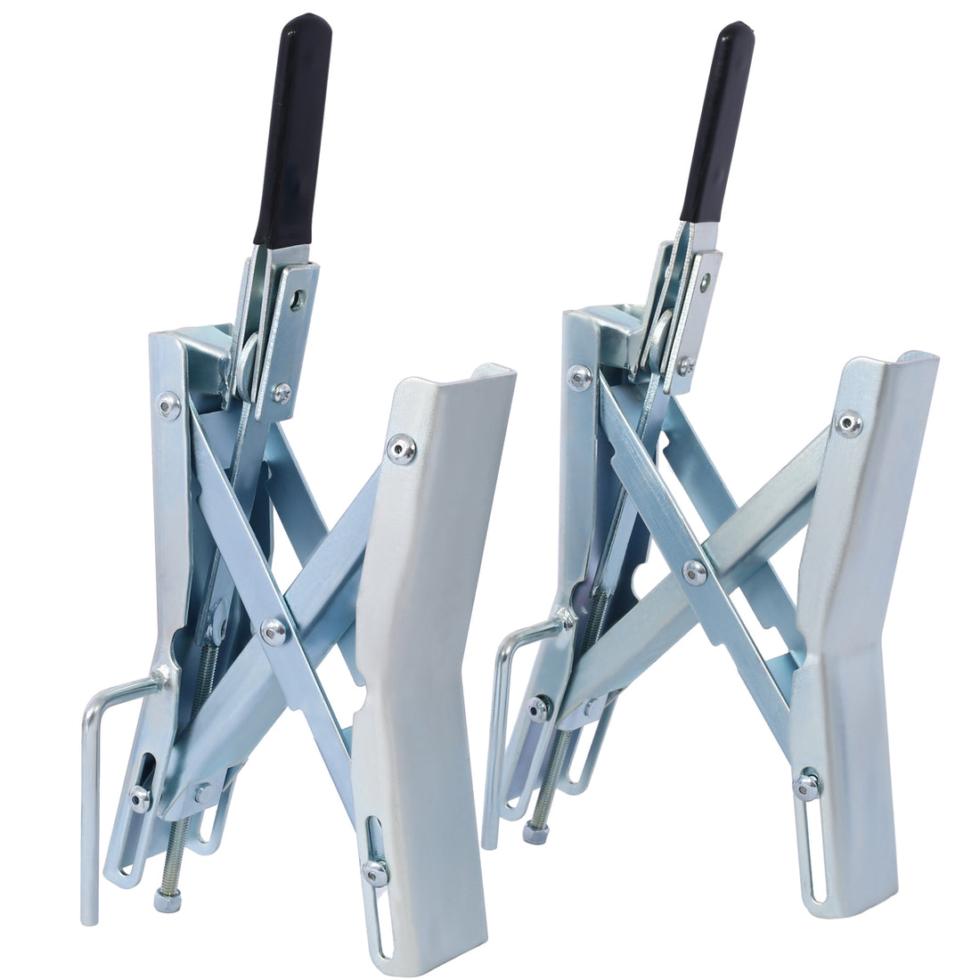 Quick Locking Chock,Axel Chock Wheel Stabilizer For Rv, Trailer, Camper Universal Quick Lock Tire Stop For Dual Axle Vehicles Fits Up To 6 Inches Pair Silver Steel