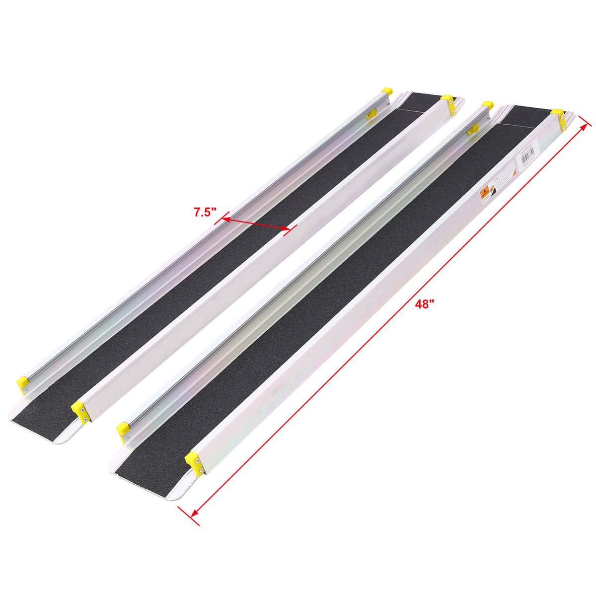 7' Adjustable Wheelchair Telescoping Track Ramps Silver Aluminium