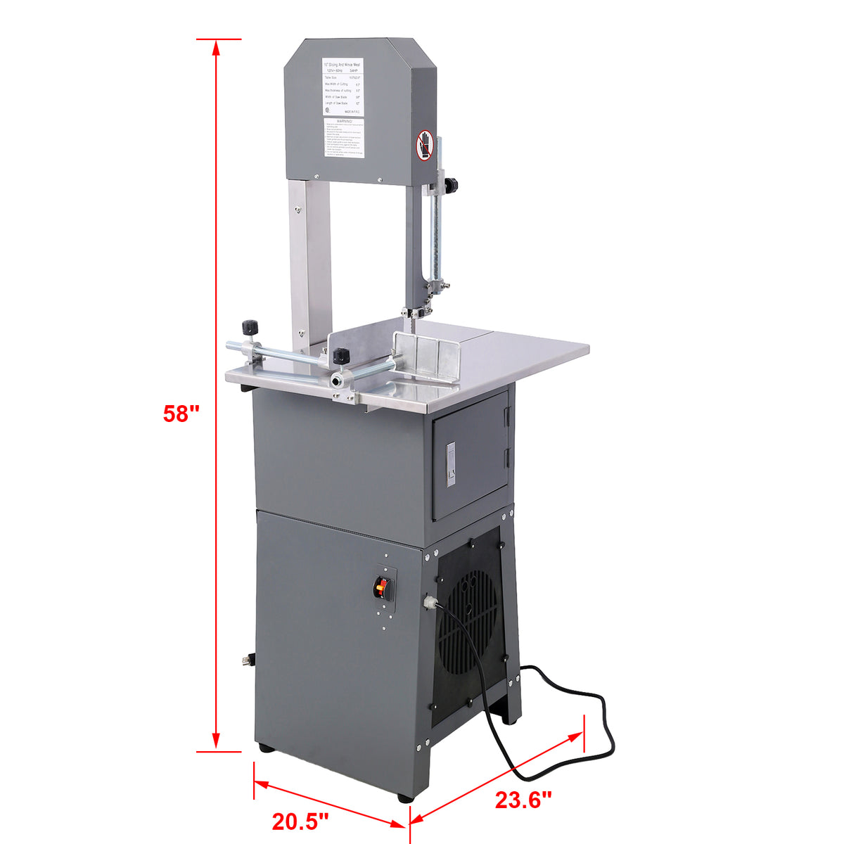 2 In 1 Commercial Butcher Band Saw And Sausage Stuffermachine Slicer Meat Bone Sausage Carne Gray Steel