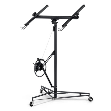 16Ft Lift Drywall Panel Hoist Jack For Ceiling Black Black Iron Plastic