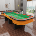 12 Feet Deluxe Craps Dice Green Felt Luxury Casino Game Poker Table With Diamond Pyramid Bumper Rubber Green Luxury,Modern Wood