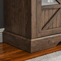 60 Inch Electric Fireplace Entertainment Center With Door Sensor Reclaimed Barnwood Color Powder Coated Electric Reclaimed Barnwood Vent Free Yes Insert Wood Stainless Steel Glass Electric