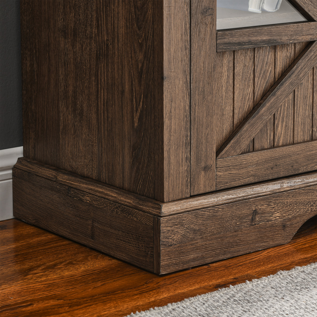 60 Inch Electric Fireplace Entertainment Center With Door Sensor Reclaimed Barnwood Color Powder Coated Electric Reclaimed Barnwood Vent Free Yes Insert Wood Stainless Steel Glass Electric