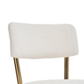 Set Of 4 Modern Teddy Fabric Upholstered Bar Stools Metal Base High Stool Suitable For Kitchen, Dining And Living Room Beige Stylish And Comfortable Island Seating Beige Metal