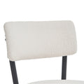 Set Of 2 Modern Teddy Fabric Upholstered Bar Stools Metal Base High Stool Suitable For Kitchen, Dining And Living Room Beige Stylish And Comfortable Island Seating Beige Metal