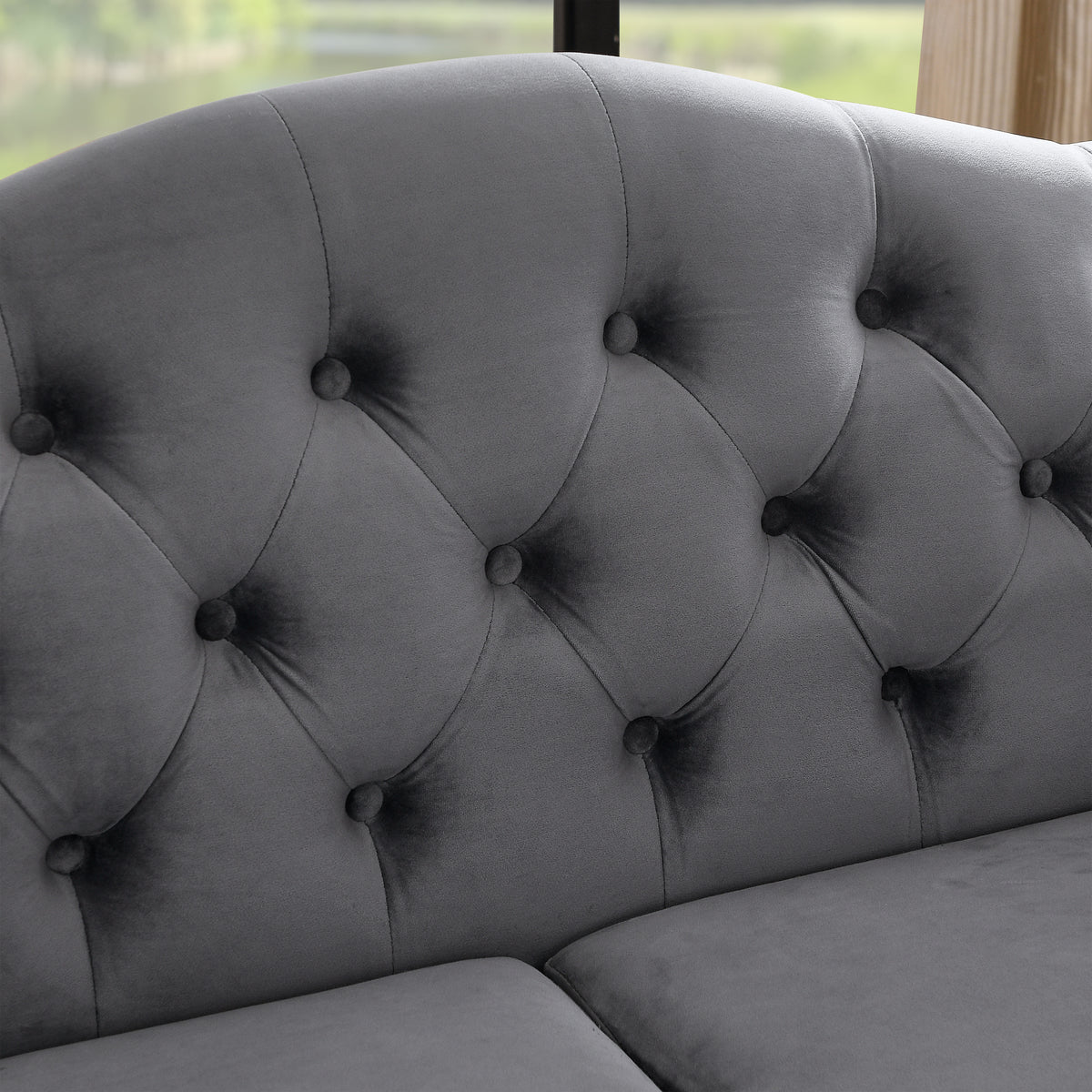 3 Seater 3 Seater Combination Sofa.Grey Velvet W834S00064 Grey Foam Velvet