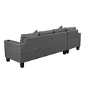 Sectional Sofa Set For Living Room With L Shape Chaise Lounge ,Cup Holder And Left Or Right Hand Chaise Modern 4 Seat Grey Fabric