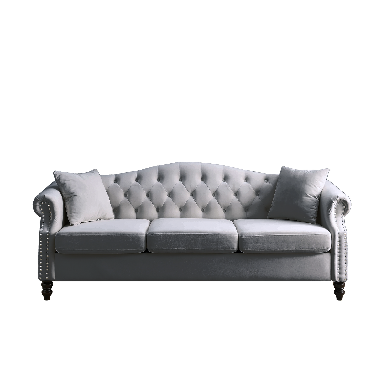 3 Seater 3 Seater Combination Sofa.Grey Velvet W834S00064 Grey Foam Velvet