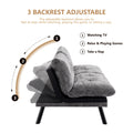 Convertible Sofa Bed Loveseat Futon Bedadjustable Lounge Couch With Metal Legs,Futon Sets For Compact Living Space Chenille Wine Red Wine Red Upholstered