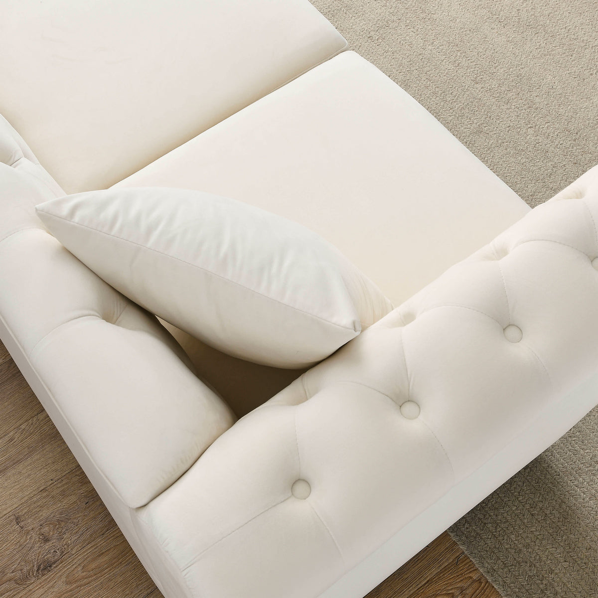 3 Seater 3 Seater Combination Sofa.Beige Velvet W834S00063 Beige Foam Velvet
