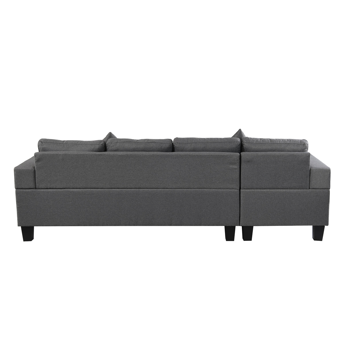 Sectional Sofa Set For Living Room With L Shape Chaise Lounge ,Cup Holder And Left Or Right Hand Chaise Modern 4 Seat Grey Fabric