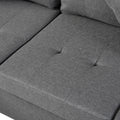 Sectional Sofa Set For Living Room With L Shape Chaise Lounge ,Cup Holder And Left Or Right Hand Chaise Modern 4 Seat Grey Fabric