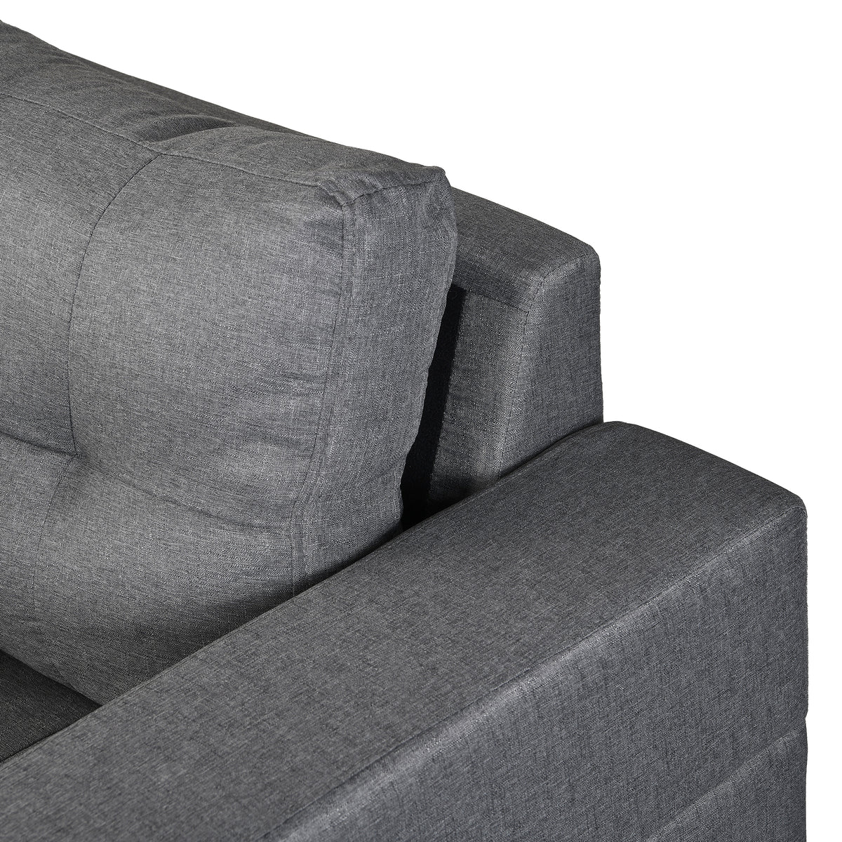 Sectional Sofa Set For Living Room With L Shape Chaise Lounge ,Cup Holder And Left Or Right Hand Chaise Modern 4 Seat Grey Fabric