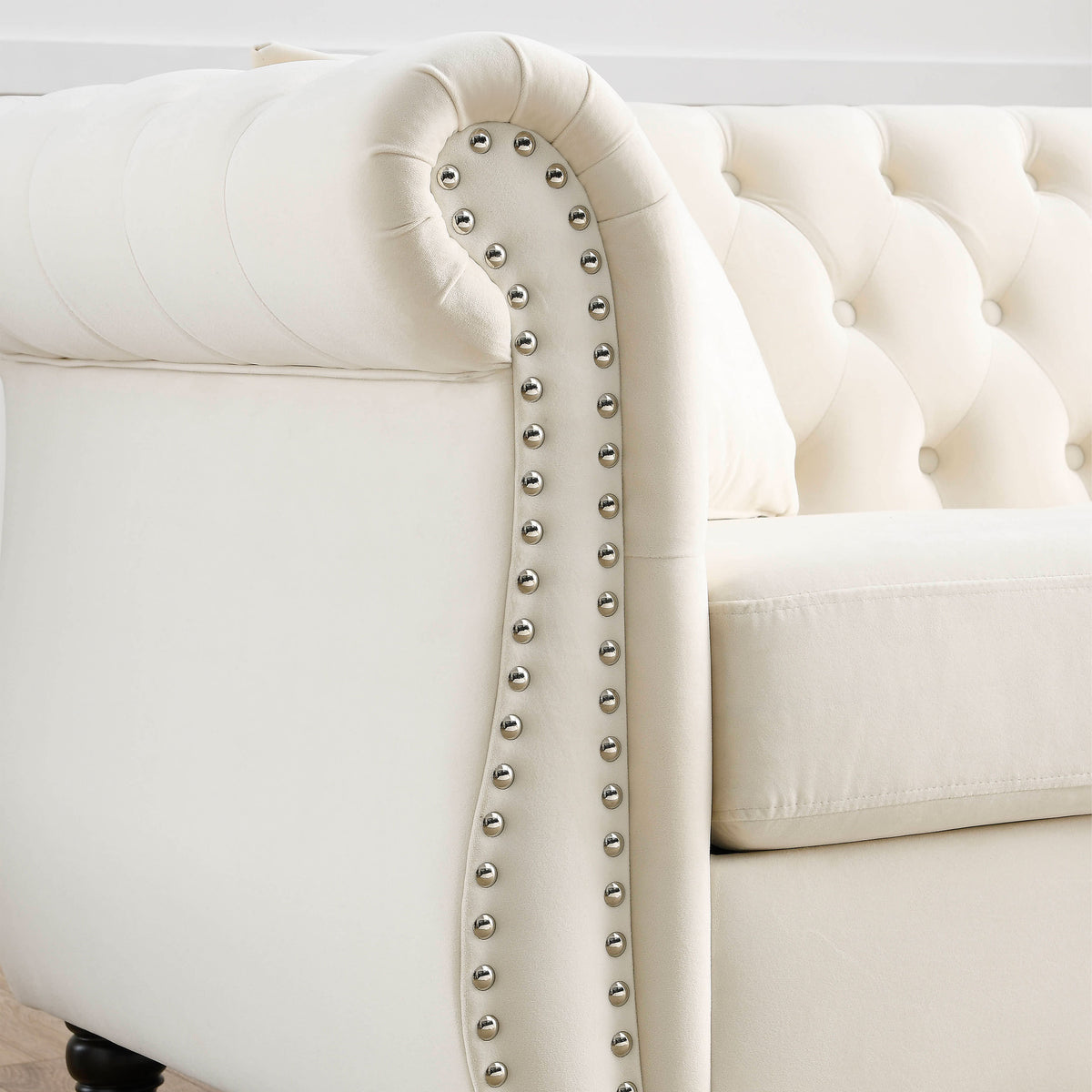 3 Seater 3 Seater Combination Sofa.Beige Velvet W834S00063 Beige Foam Velvet