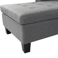 Sectional Sofa Set For Living Room With L Shape Chaise Lounge ,Cup Holder And Left Or Right Hand Chaise Modern 4 Seat Grey Fabric