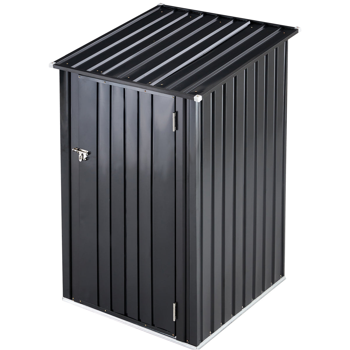 Outdoor Storage Shed, 3 X 3 Ft Metal Steel Garden Shed With Single Lockable Door, Small Shed Outdoor Steel Utility Tool Shed For Backyard Patio Garden Lawn Dark Gray Steel