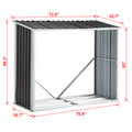 Log Storage Shed, Log Holder With Roof, Log Storage Shed, Firewood Rack For Backyard Garden Patio Porch, Anthracite Galvanized Steel 70.9