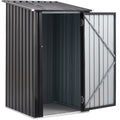 Outdoor Storage Shed, 3 X 3 Ft Metal Steel Garden Shed With Single Lockable Door, Small Shed Outdoor Steel Utility Tool Shed For Backyard Patio Garden Lawn Dark Gray Steel