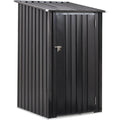 Outdoor Storage Shed, 3 X 3 Ft Metal Steel Garden Shed With Single Lockable Door, Small Shed Outdoor Steel Utility Tool Shed For Backyard Patio Garden Lawn Dark Gray Steel