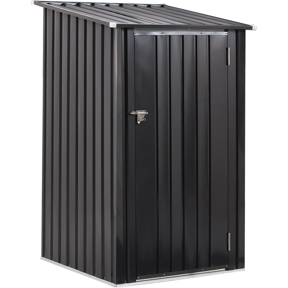 Outdoor Storage Shed, 3 X 3 Ft Metal Steel Garden Shed With Single Lockable Door, Small Shed Outdoor Steel Utility Tool Shed For Backyard Patio Garden Lawn Dark Gray Steel