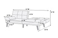 Blue Grey Color Polyfiber 2Pc Sectional Sofa Set Living Room Furniture Solid Wood Legs Tufted Couch Adjustable Sofa Chaise Grey Mix Wood Primary Living Space Tufted Back Contemporary,Modern L Shaped