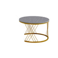 Modern Minimalist Nesting Coffee Table For Living Room Wooden Top And Metal Legs White Gray Metal & Wood