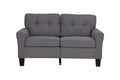 Living Room Furniture 2Pc Sofa Set Sofa And Loveseat Charcoal Glossy Polyfiber Plywood Solid Pine Charcoal Grey Wood Primary Living Space Tufted Back Modern,Transitional Pine Flared Arms Plywood 5 Seat