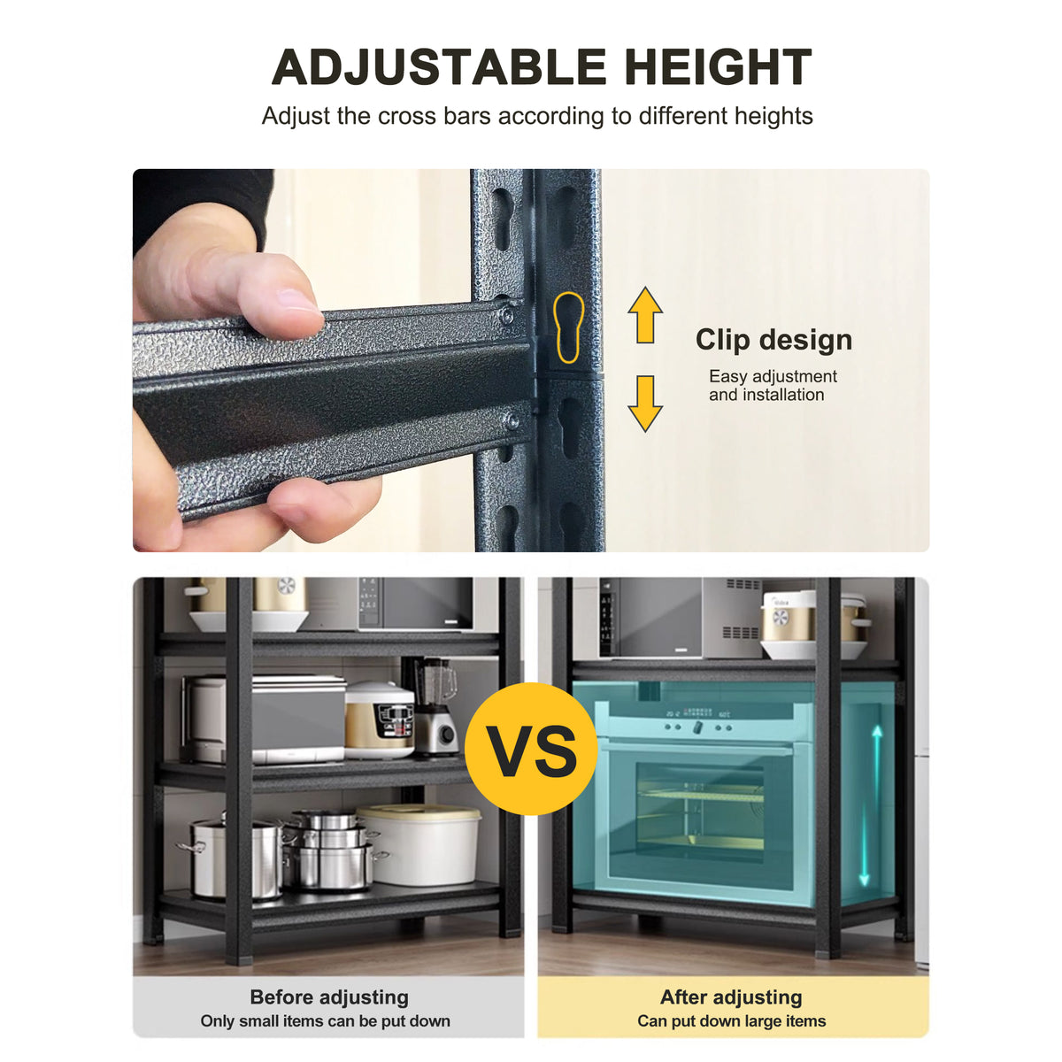Storage Shelves 5 Tier Heavy Duty Metal Shelving Unit Adjustable Shelving Units And Storage Rack Kitchen Garage Shelf H72 * W47.2 * D23.6 5 Dark Gray Standard Vertical Kitchen Open Back Metal