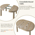 Farmhouse 5 Piece Extendable Round Dining Table Set With Storage Drawers And 4 Dining Chairs,16